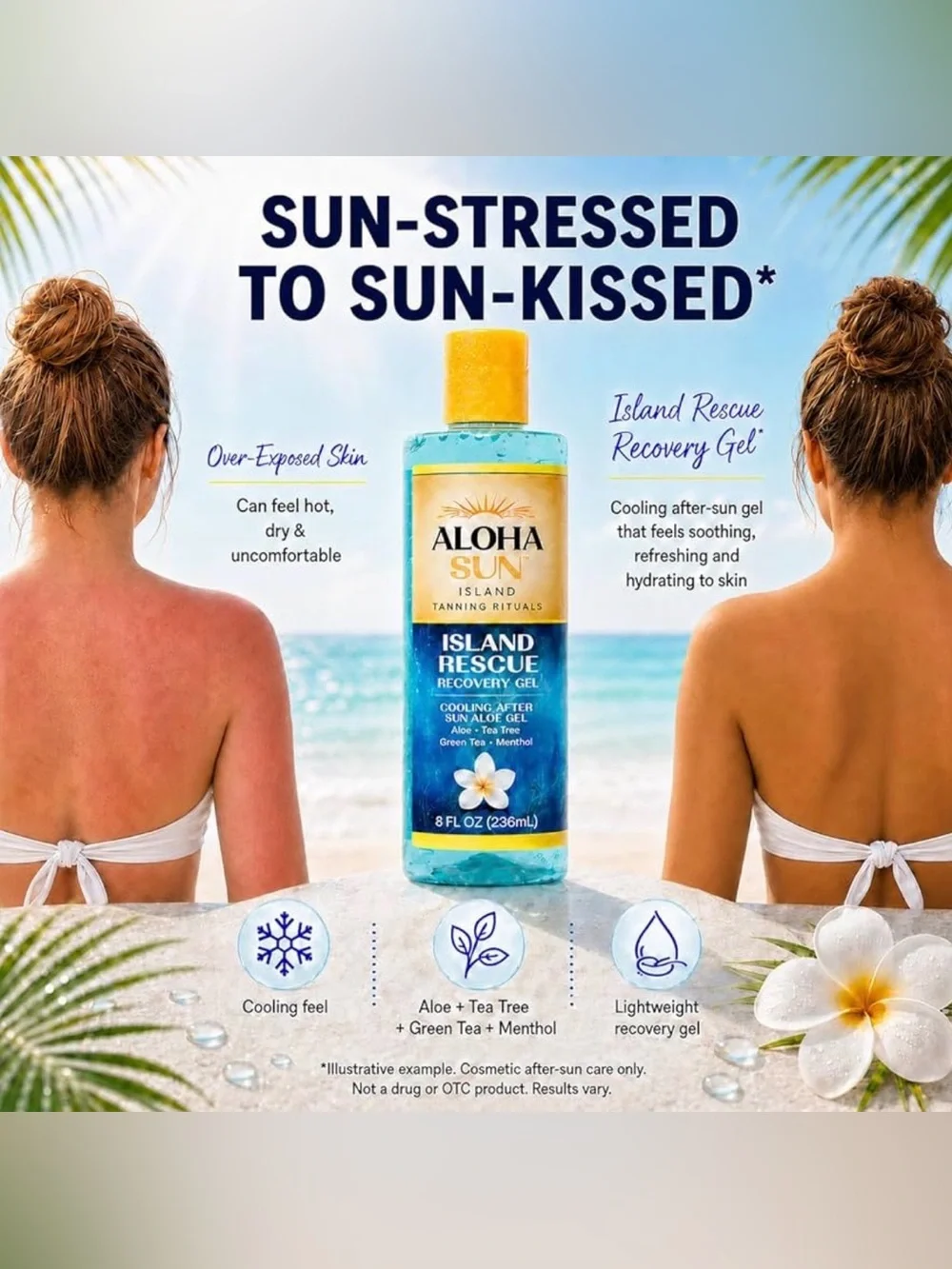 Aloha Sun Aloe Vera Gel - After Sun Care for Sunburn Relief 8 fl oz